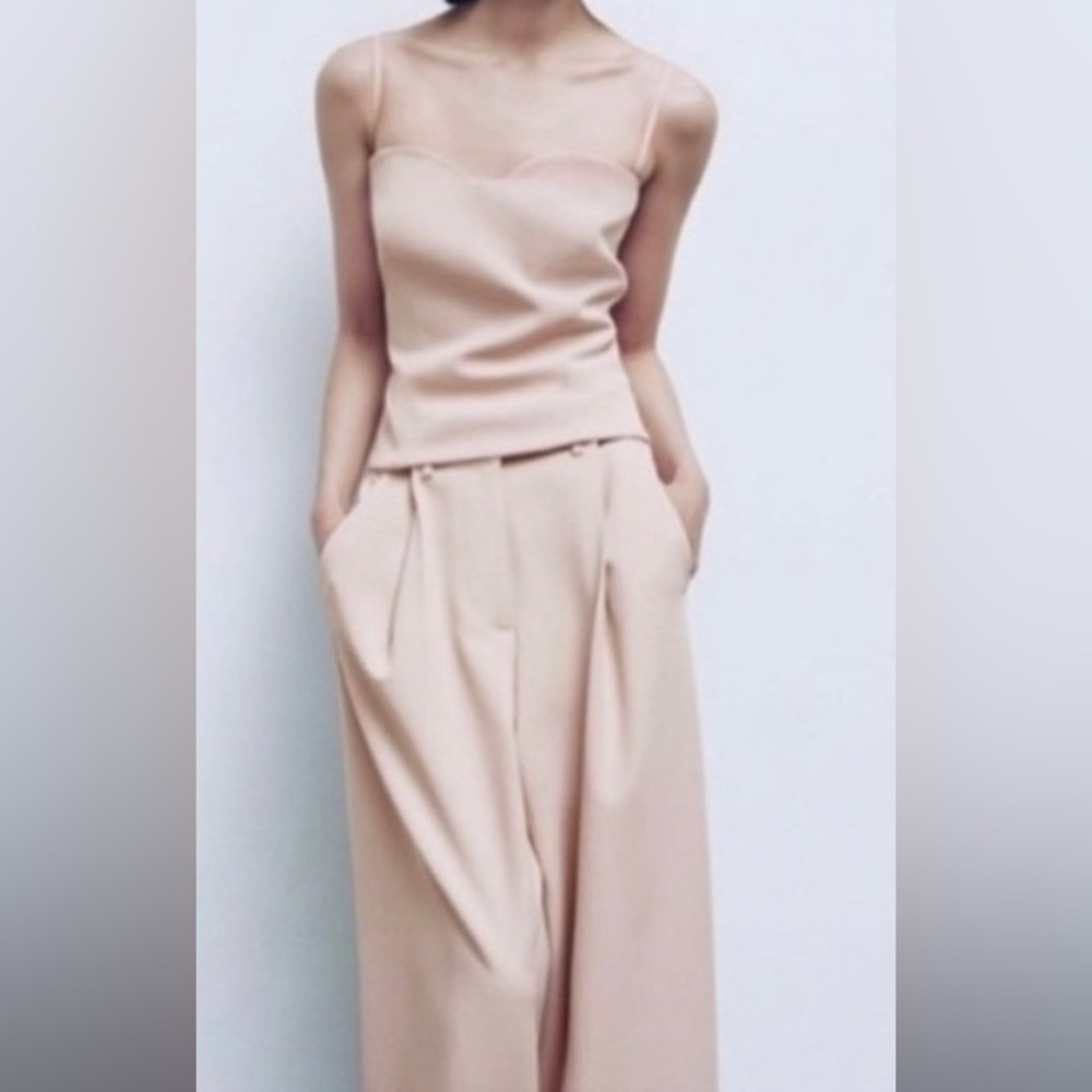Zara pinkish tan adorable matching bustier.